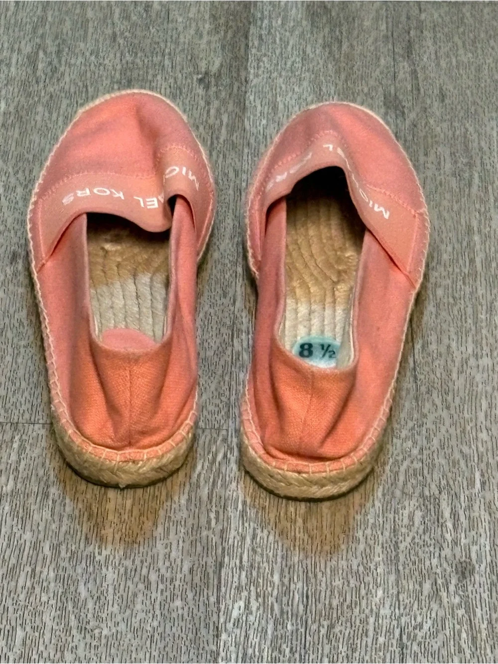 MICHAEL KORS PEACH ESPADRILLE SHOES SIZE 8.5